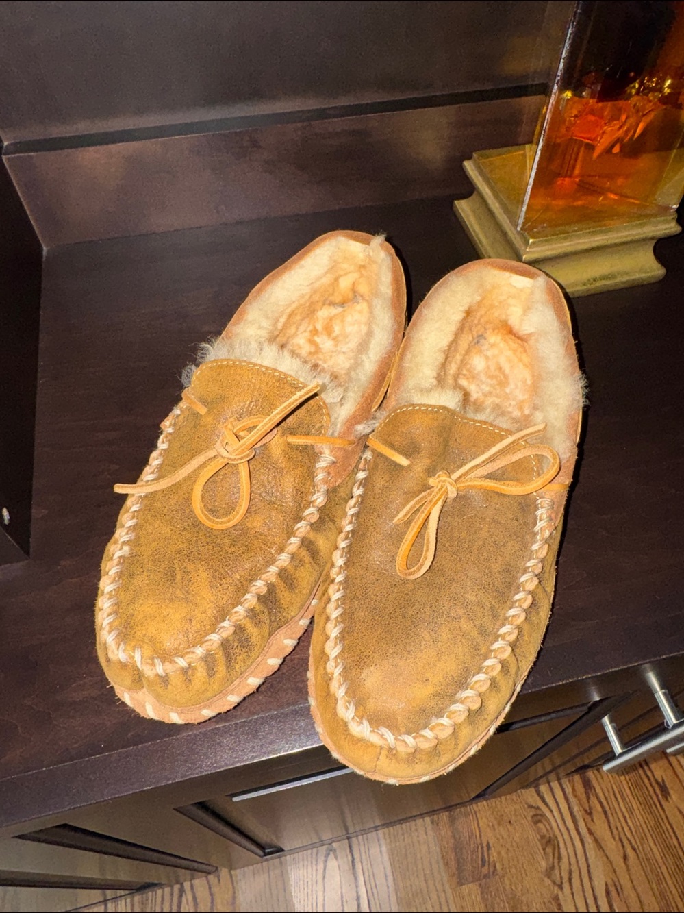 LL Bean Wicked Good Slippers camp leather sole